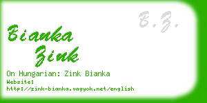 bianka zink business card